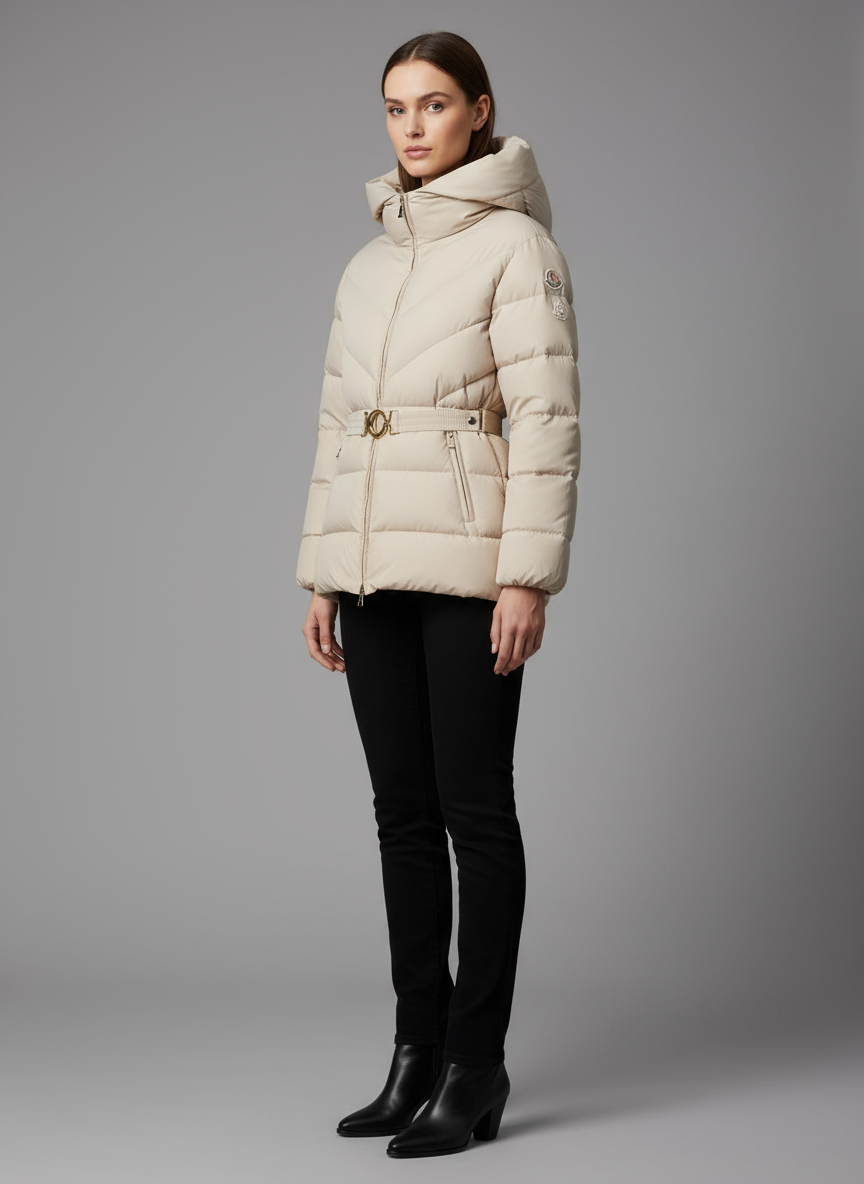 ΜΠΟΥΦΑΝ MONCLER ΜΠΕΖ ΜΕ ΠΟΥΠΟΥΛΟ ΚΑΙ ΓΟΥΝΑ