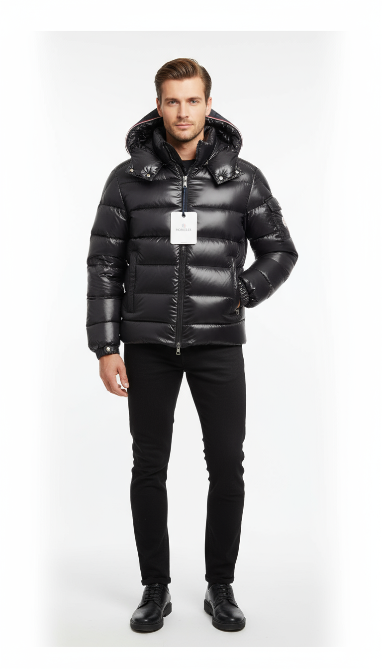 Moncler Letter Men's Down Jacket Model Photo