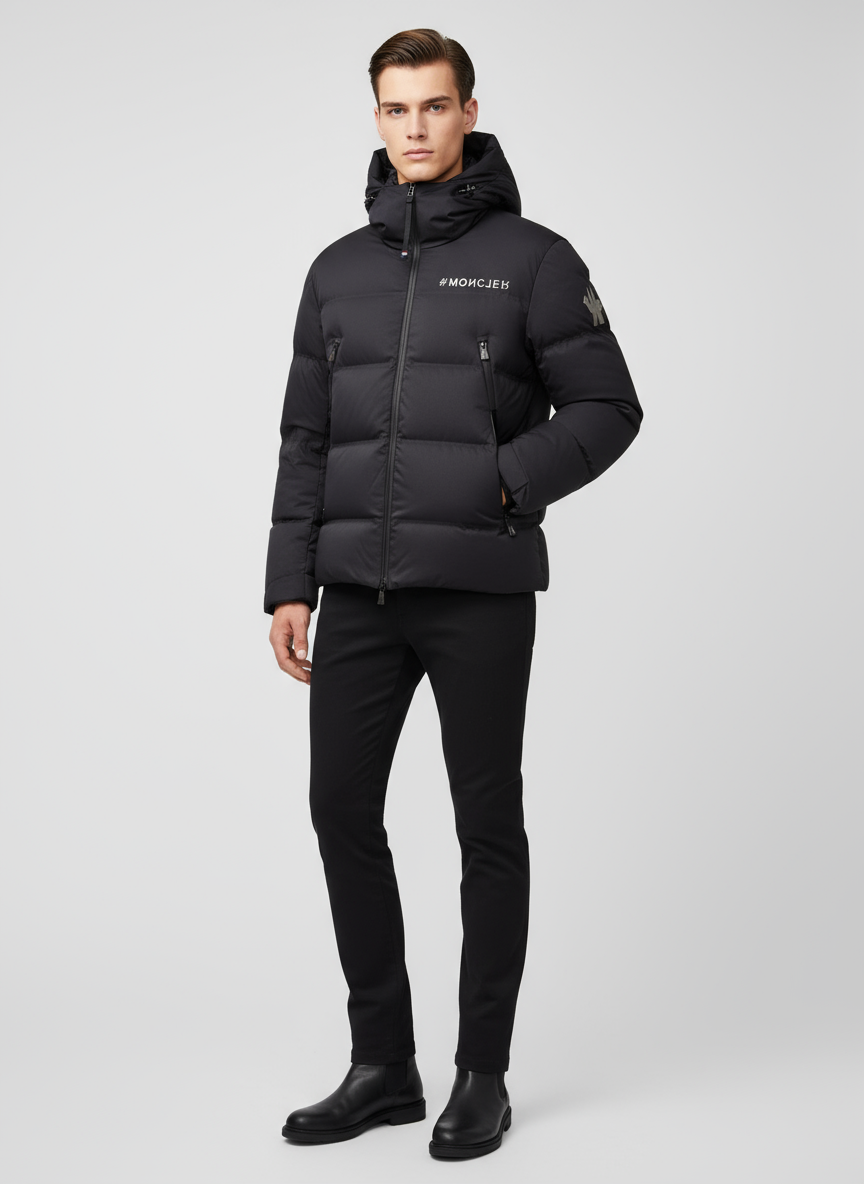 Moncler Fellburg Down Jacket Model Photo