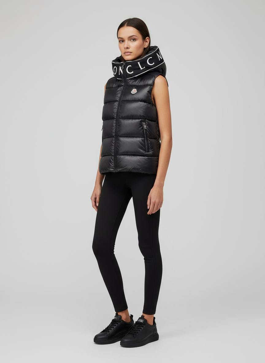 ΑΜΑΝΙΚΟ MONCLER ΜΑΥΡΟ LETTER HOOD