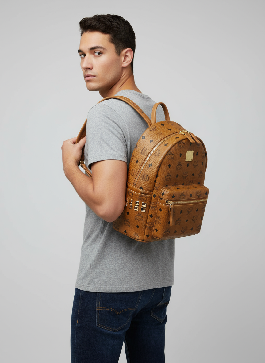 MCM ΚΑΦΕ LEATHER BACKPACK
