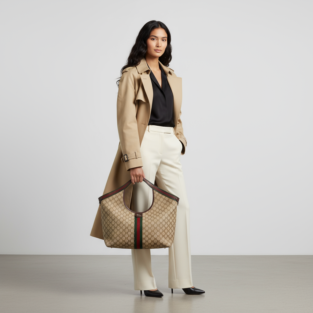 Gucci Giglio Bag – GG Canvas Beige & Dark Brown