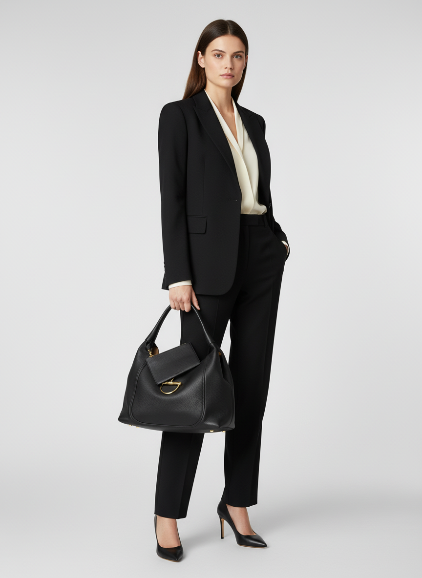 Gucci Softbit Maxi Leather Shoulder Bag – Black