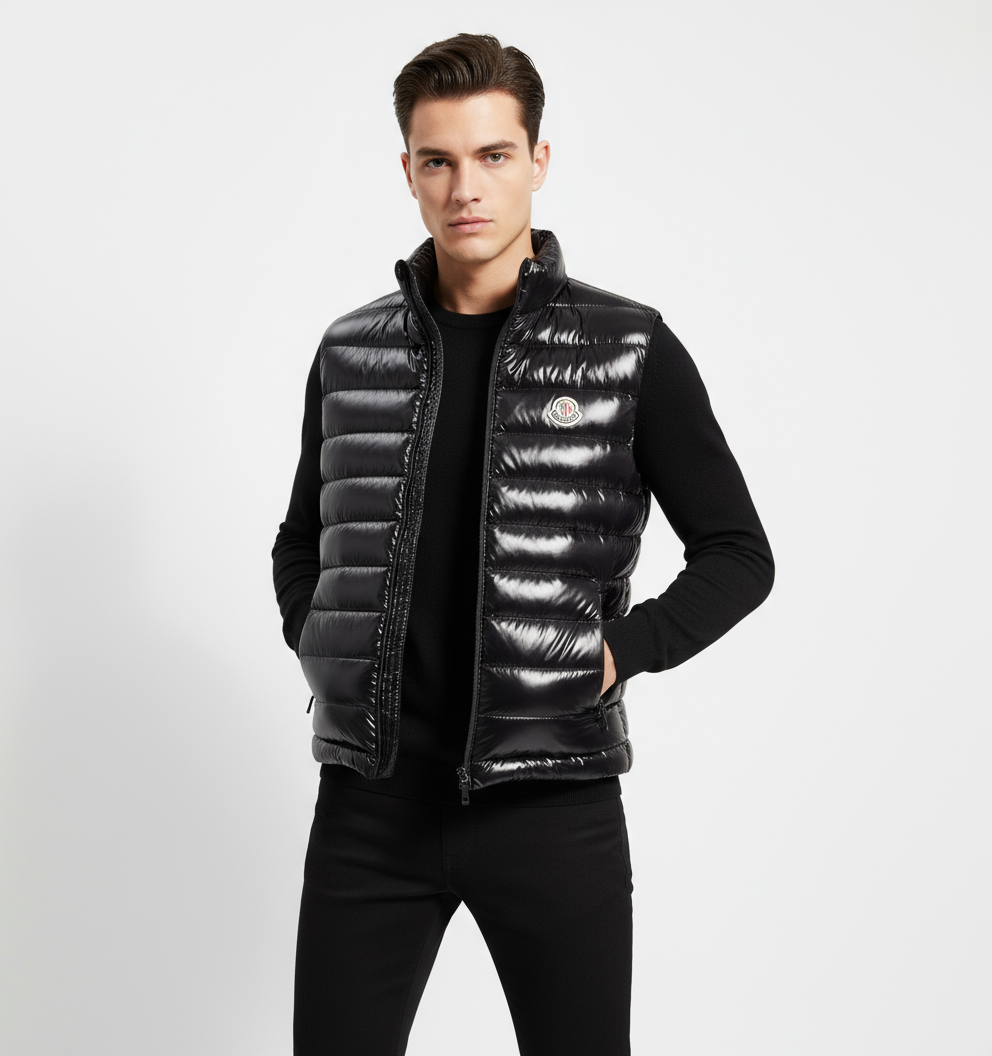 Moncler Glossy Vest Model Photo