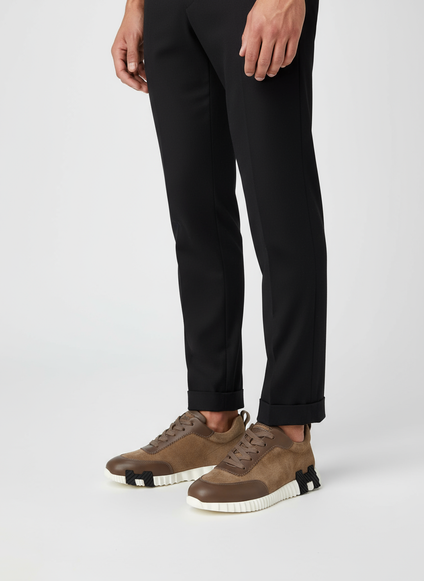 Hermès Bouncing Sneakers – Brown Leather & Suede