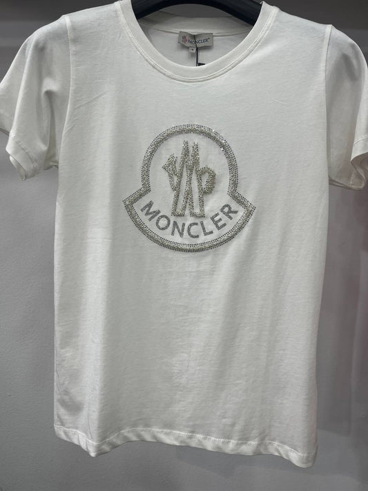 Moncler White Strass Tshirt