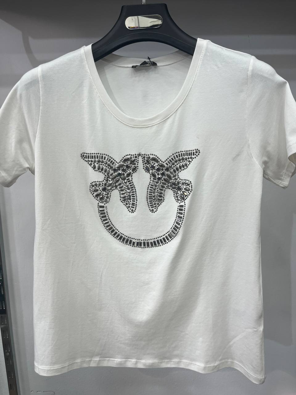 Pinko White Strass Tshirt