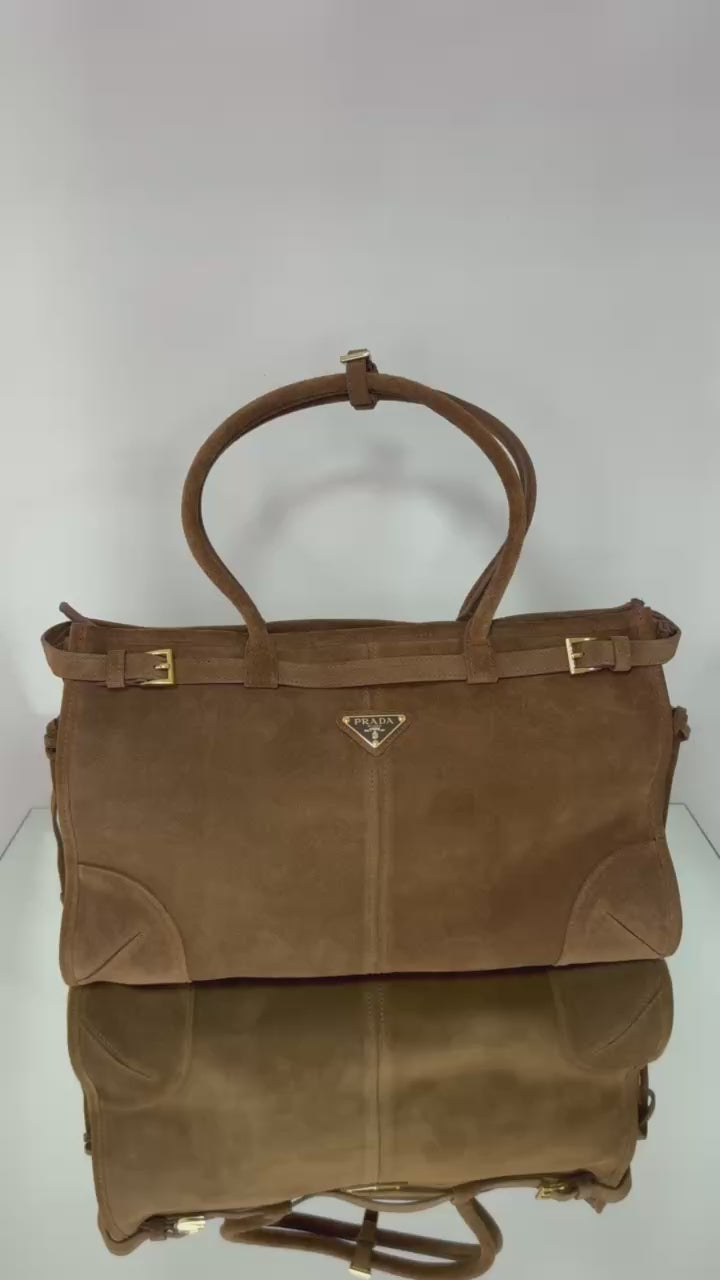 Prada Bonnie Medium Leather Handbag – Καφέ