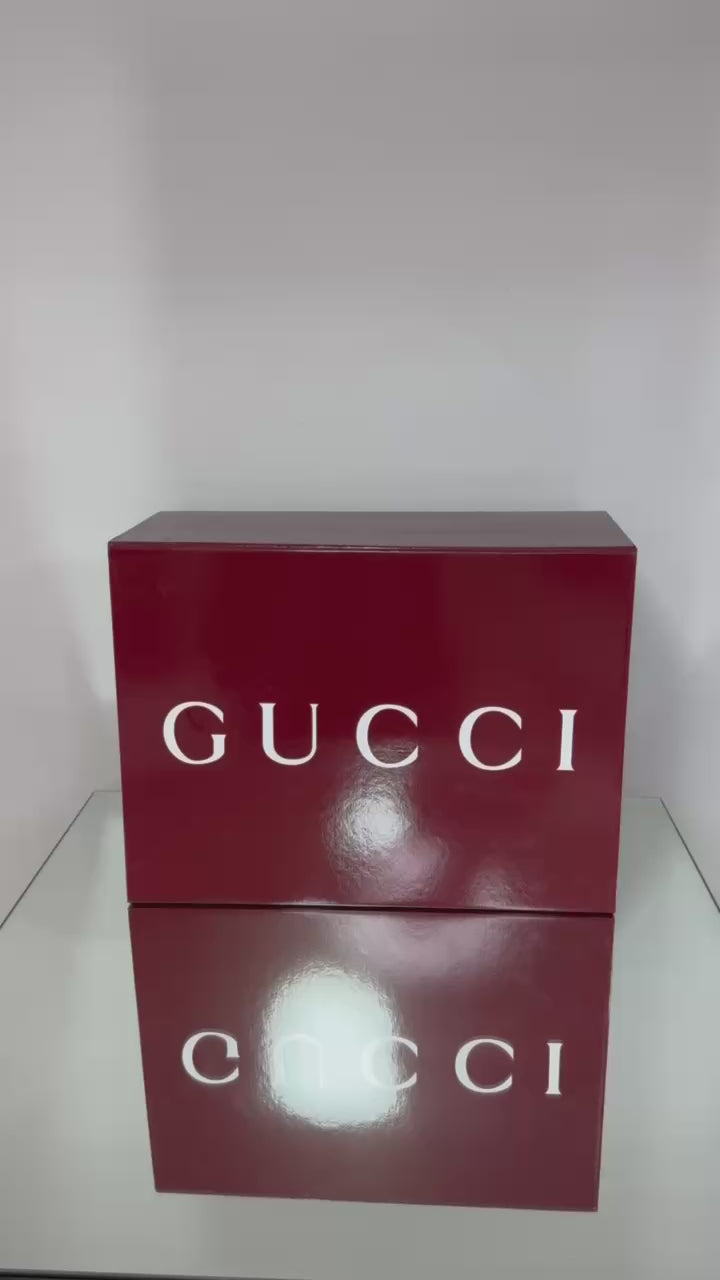 Gucci GG Emblem Medium Bucket Bag – Beige & Black